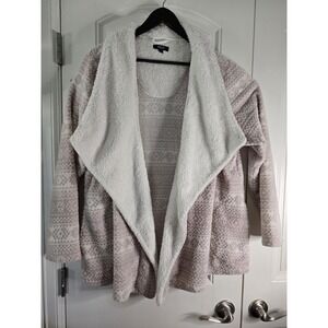 Simply Vera Wang Fleece Light Pink Kimono Jacket Size XL EUC